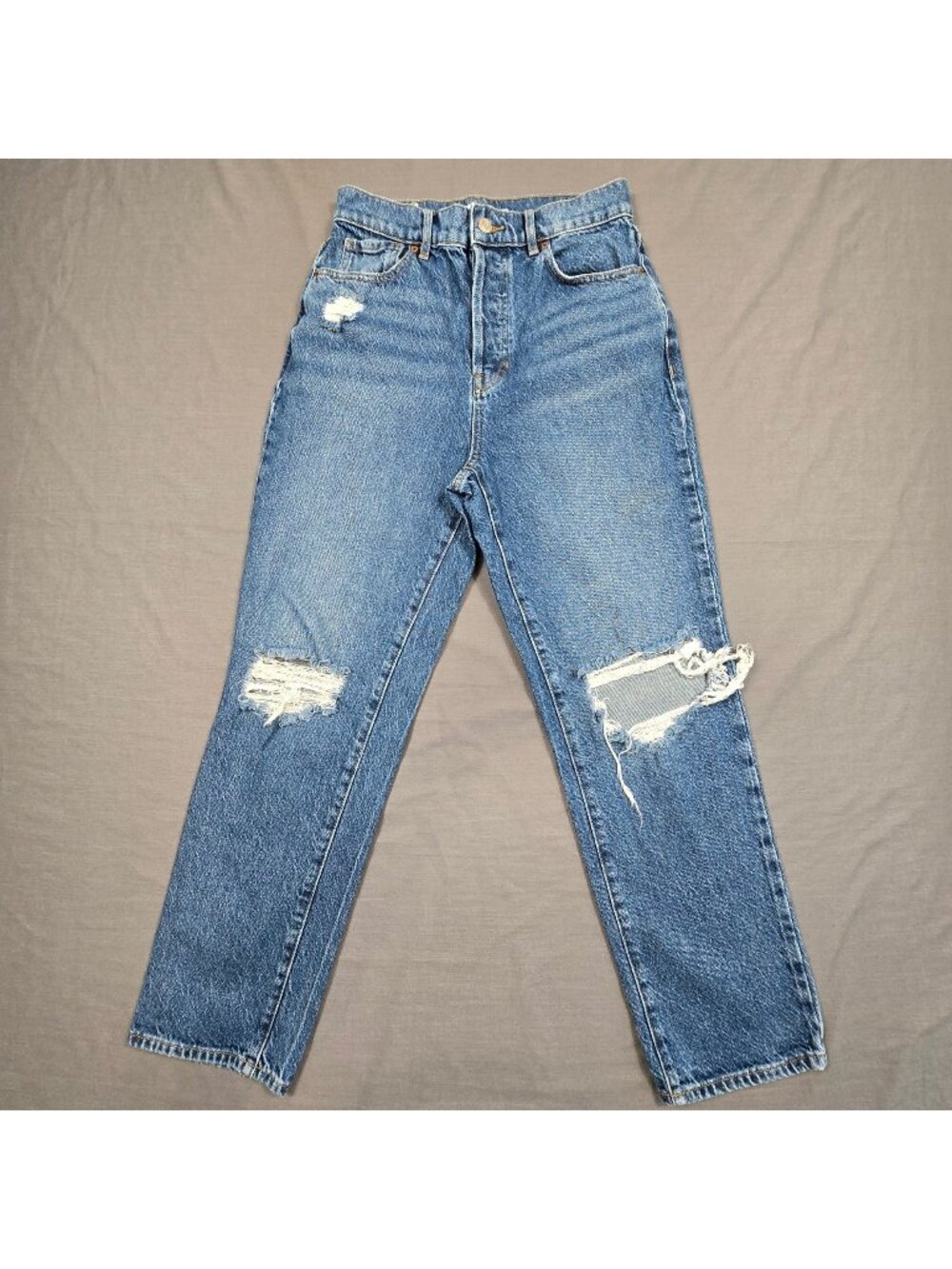 Pacsun Size 26 Womens High Rise Straight Jeans Distressed Vintage Blue Denim